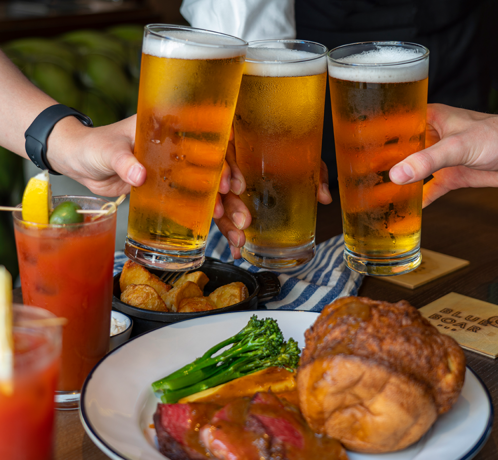 Sunday roast with beers